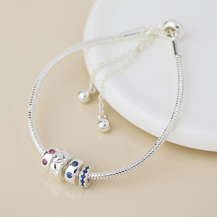 Multi Ring Bracelet With Crystals