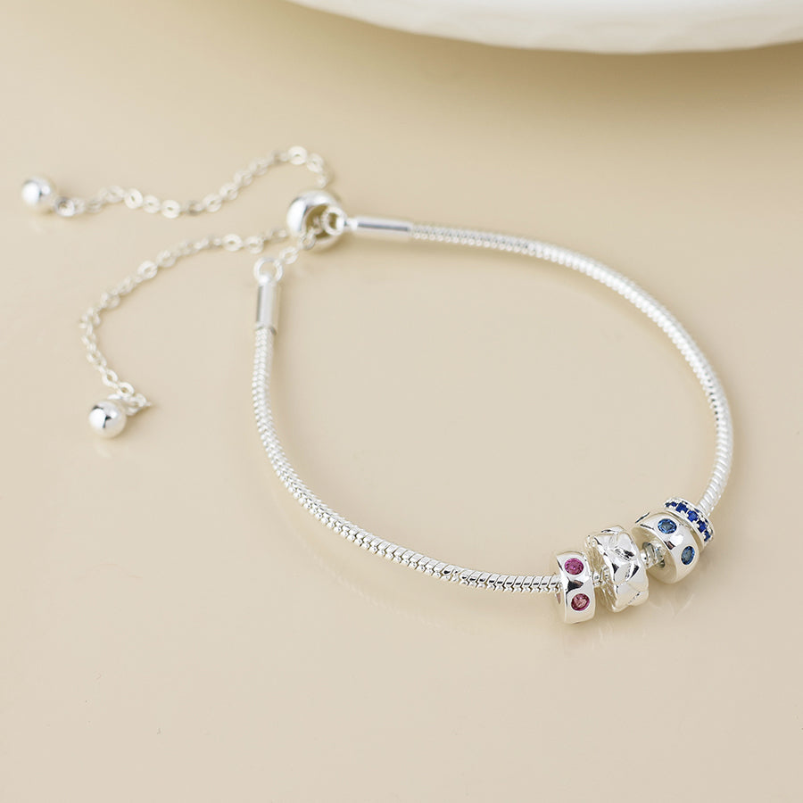 Multi Ring Bracelet With Crystals