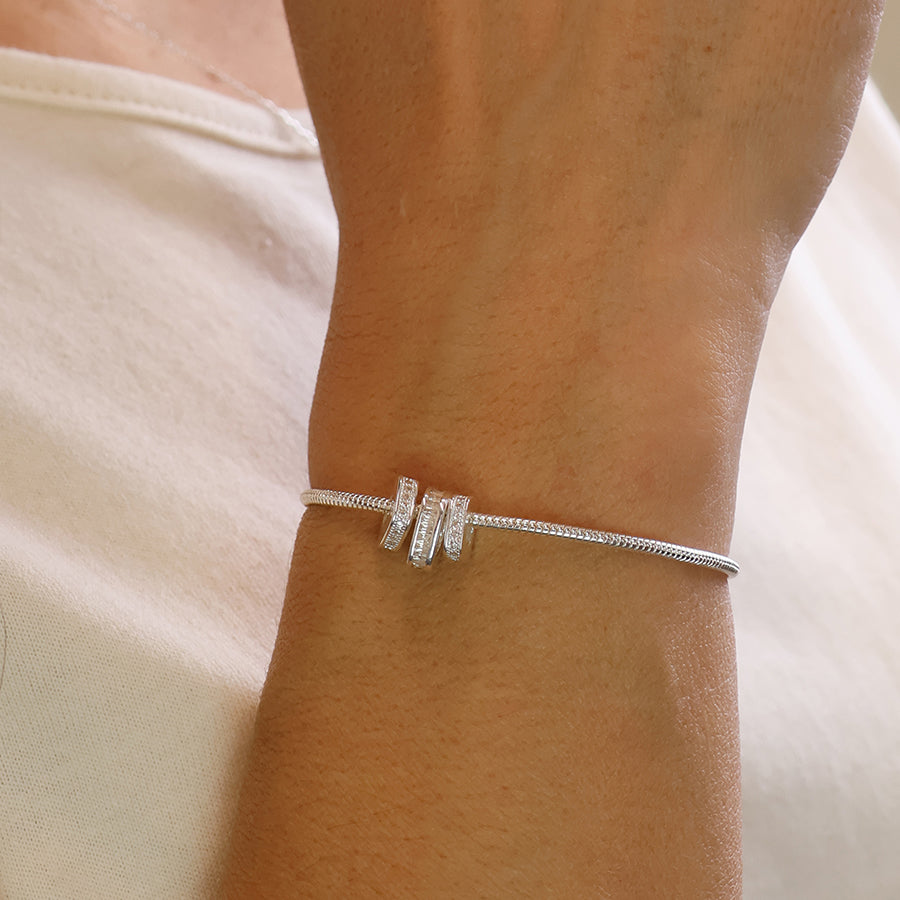 Simple Crystal Square Rings | Silver Plated Bracelet
