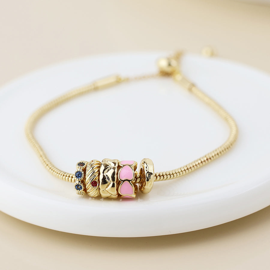 Multi Ring Bracelet With Crystals