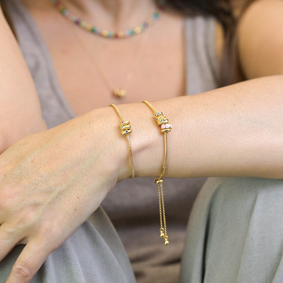 Multi Ring Bracelet With Crystals
