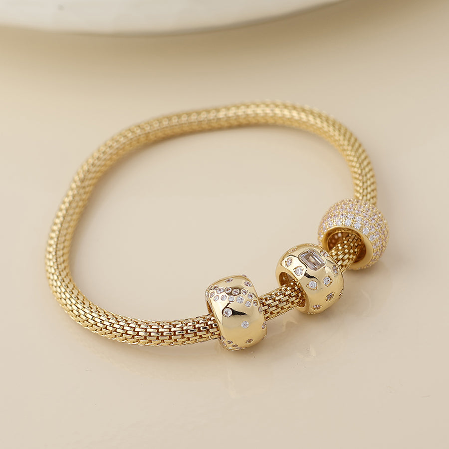 Mesh & Crystal Triple Ring | Bracelet