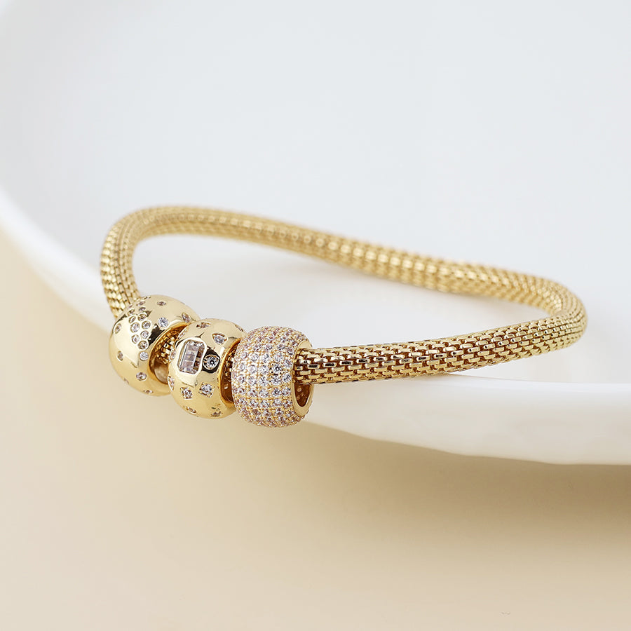 Mesh & Crystal Triple Ring | Bracelet