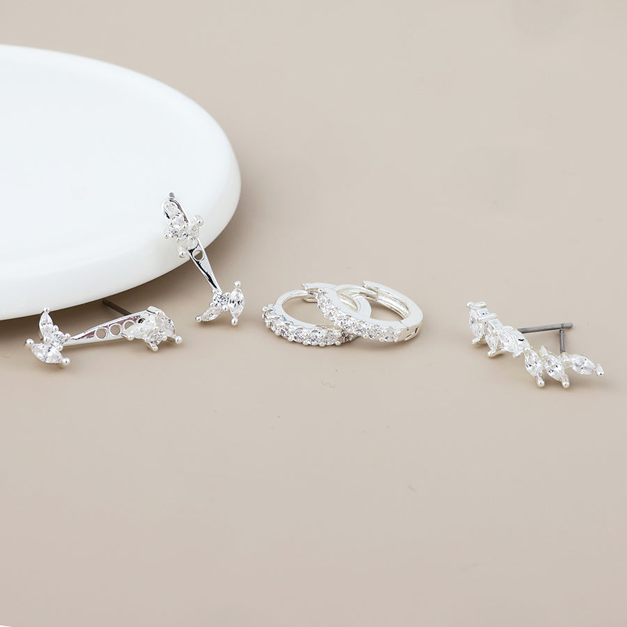 Andrea Marquis Mix Crystal Triple Earrings Set