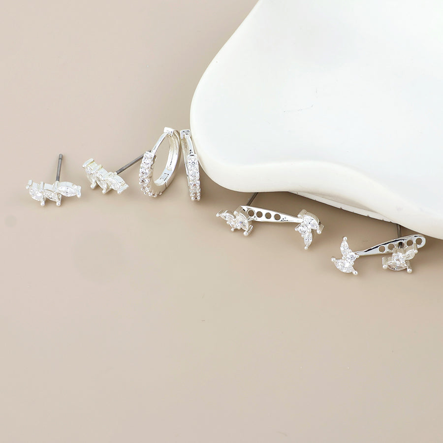 Andrea Marquis Mix Crystal Triple Earrings Set