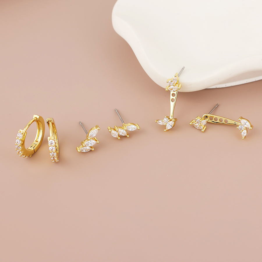 Andrea Marquis Mix Crystal Triple Earrings Set