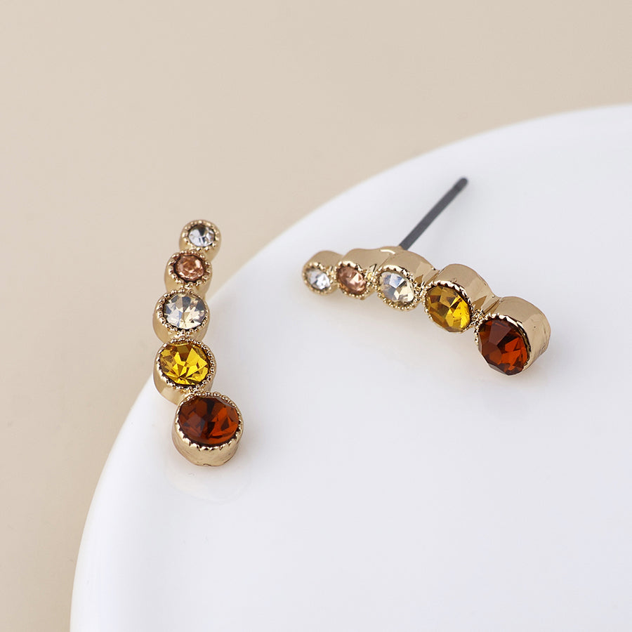 Autumn Crystal Ear Climbers In Autumn Colours | Gold