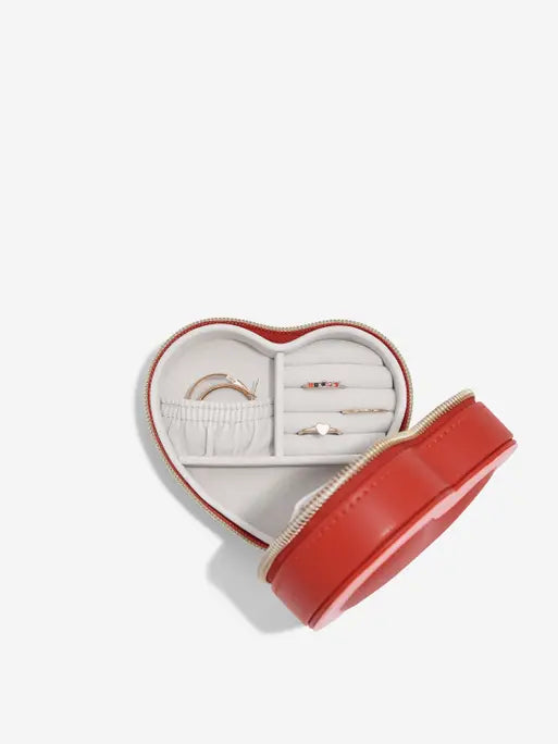 Heart Travel Jewellery Box | Red