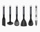 Elevate 6-piece Grey Utensils Carousel Set with Tongs