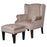 Stone Winged Arm Chair & Footstool