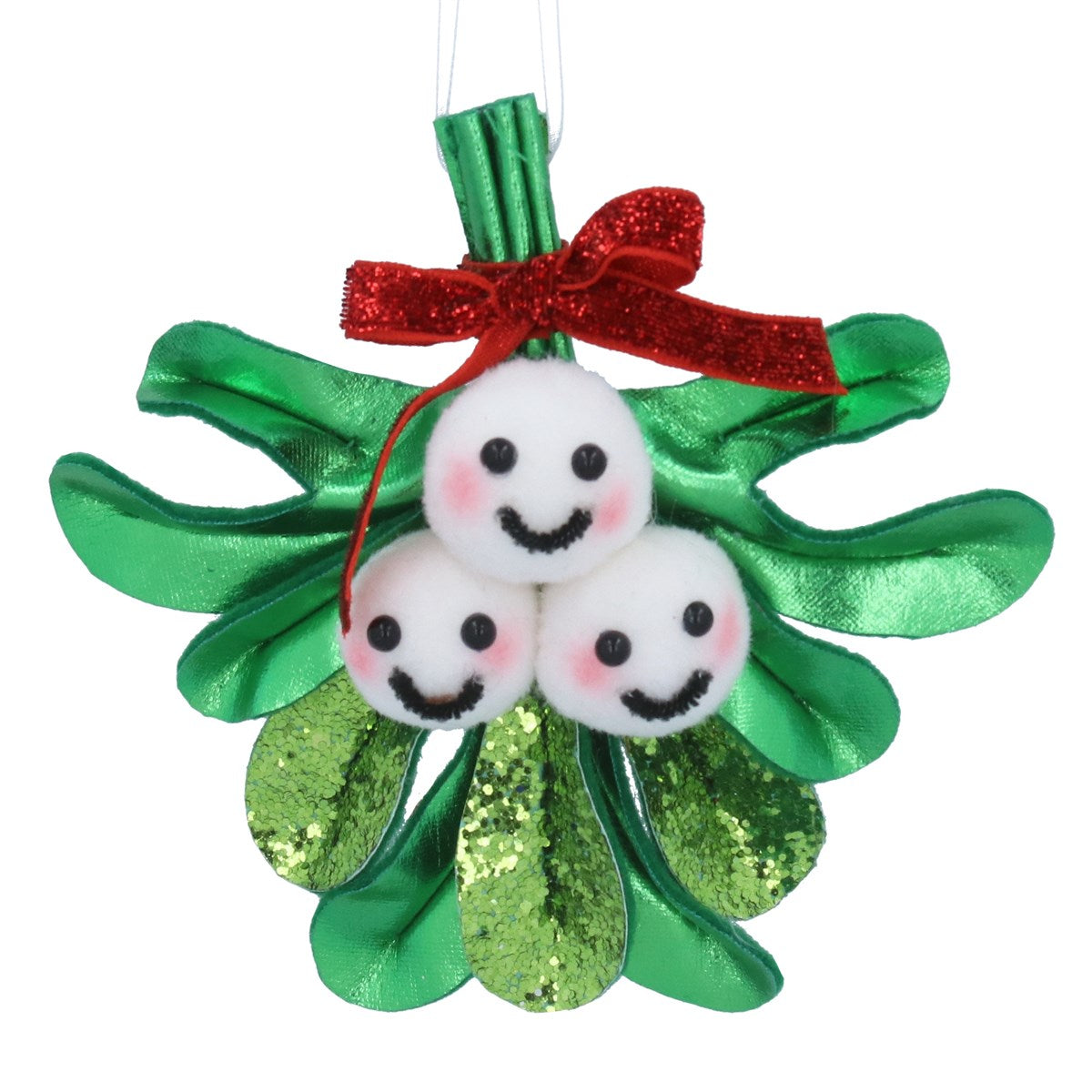 Fabric Hanging Dec 13cm | Mistletoe w Smiling Berries