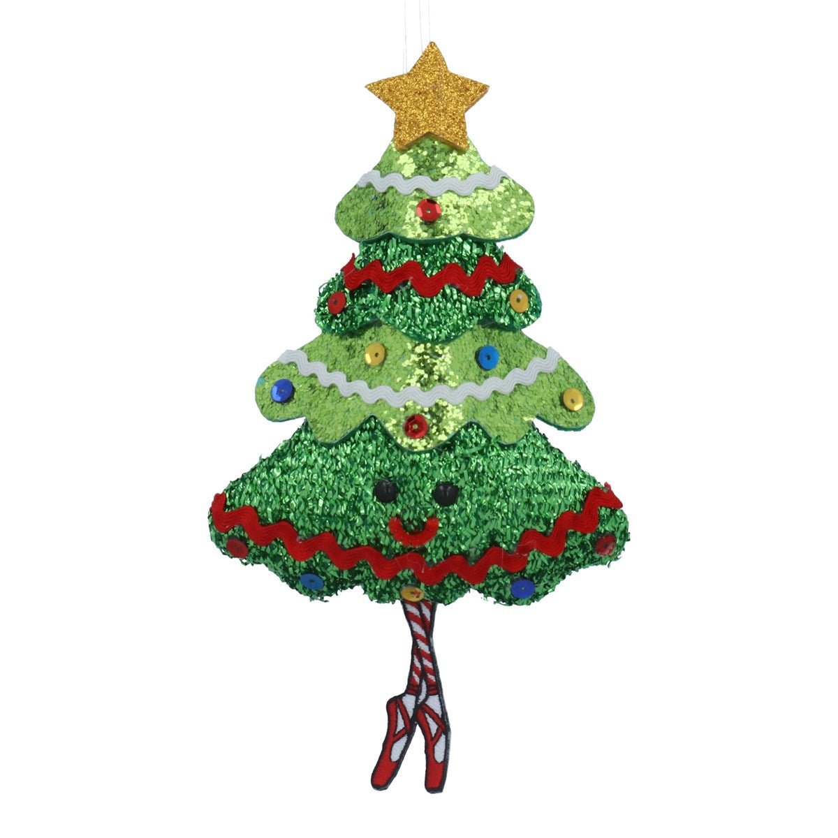 Fabric Hanging Dec 22cm | Smiling Christmas Tree