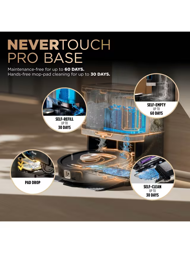 PowerDetect NeverTouch Pro 2-in-1 Self-Empty Robot Vacuum & Mop, Black