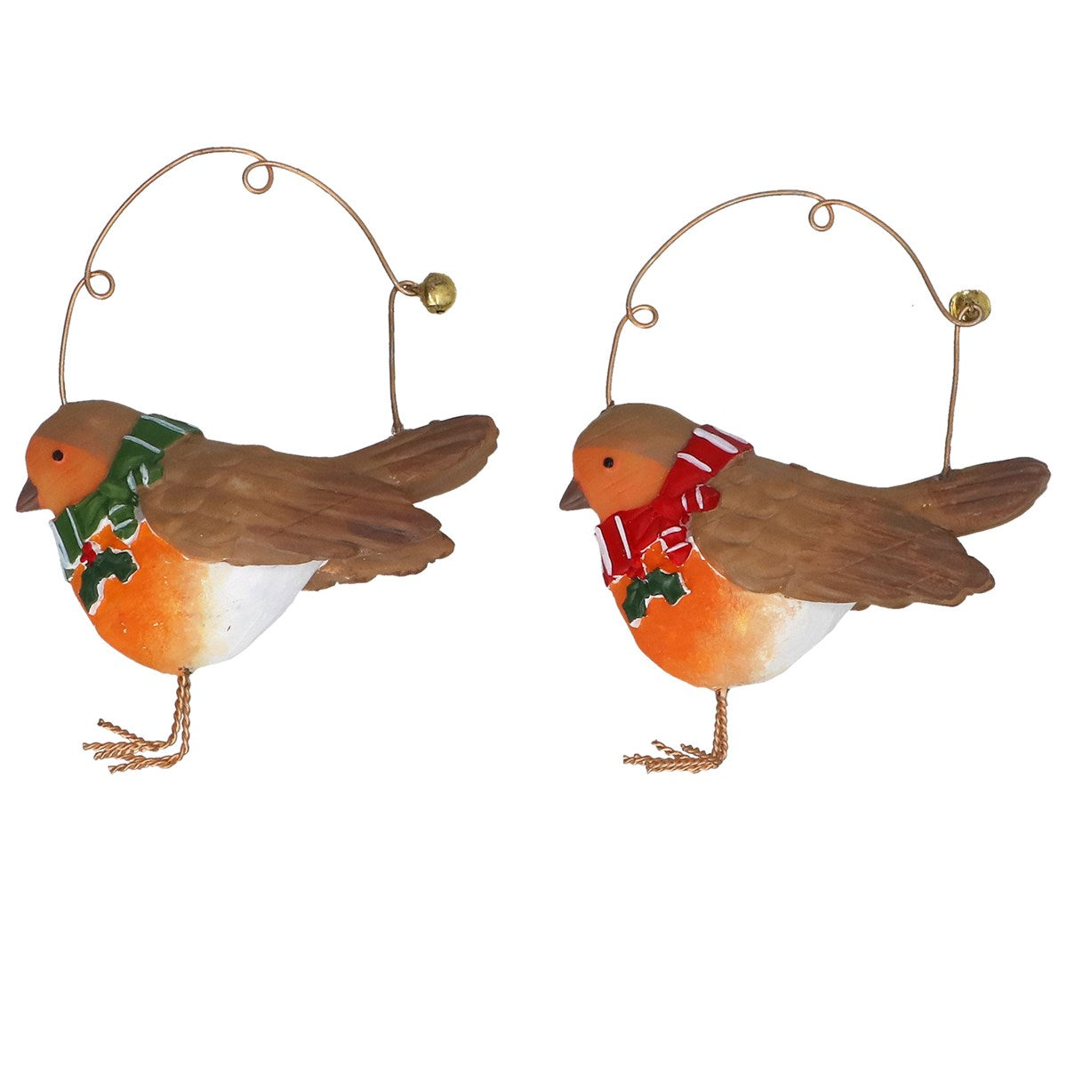 Resin Hanging Decoration | 7cm | Robin with Scarf |