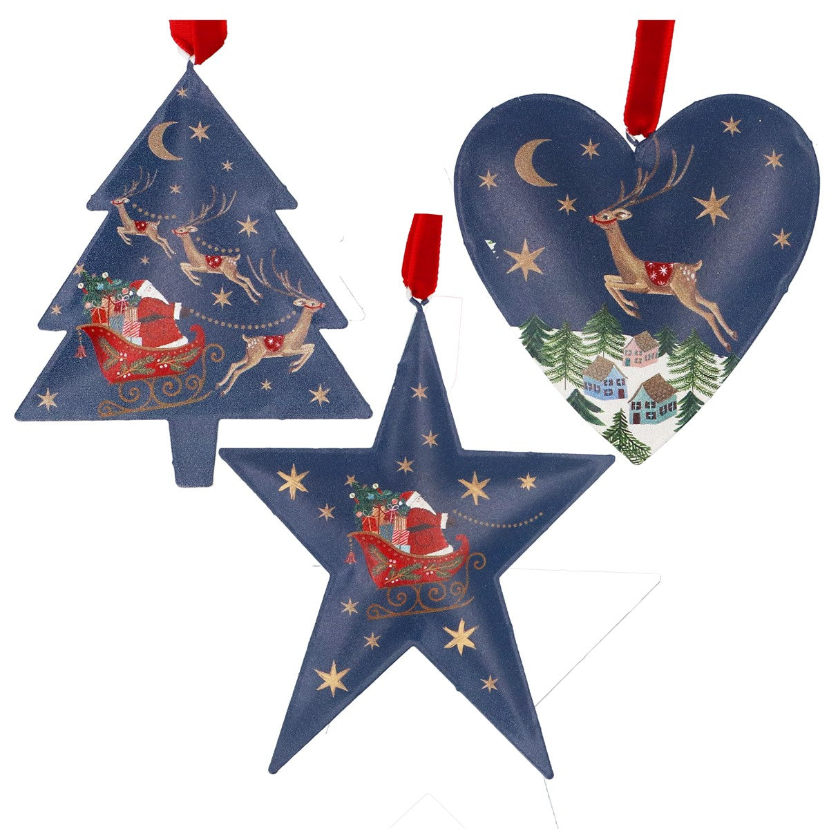Metal Hanging Decoration | Blue Nostalgia Sleigh