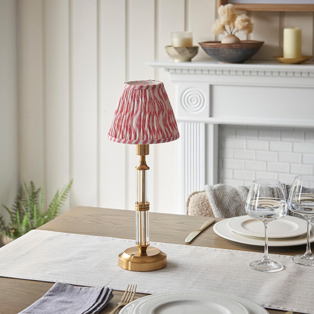 Morton | Rechargeable Base & Ripple Coral pink shade