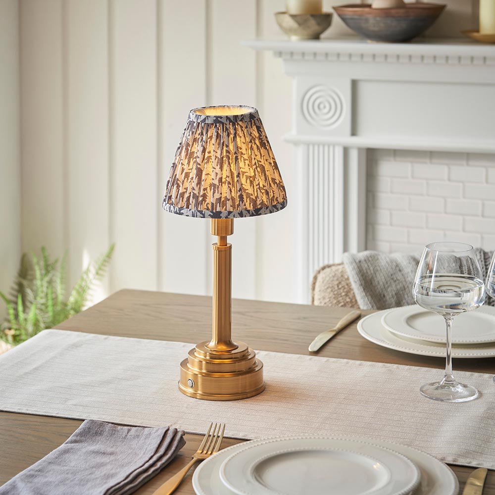 Upton Rechargeable Base & Pearl Grey Leaf Shade