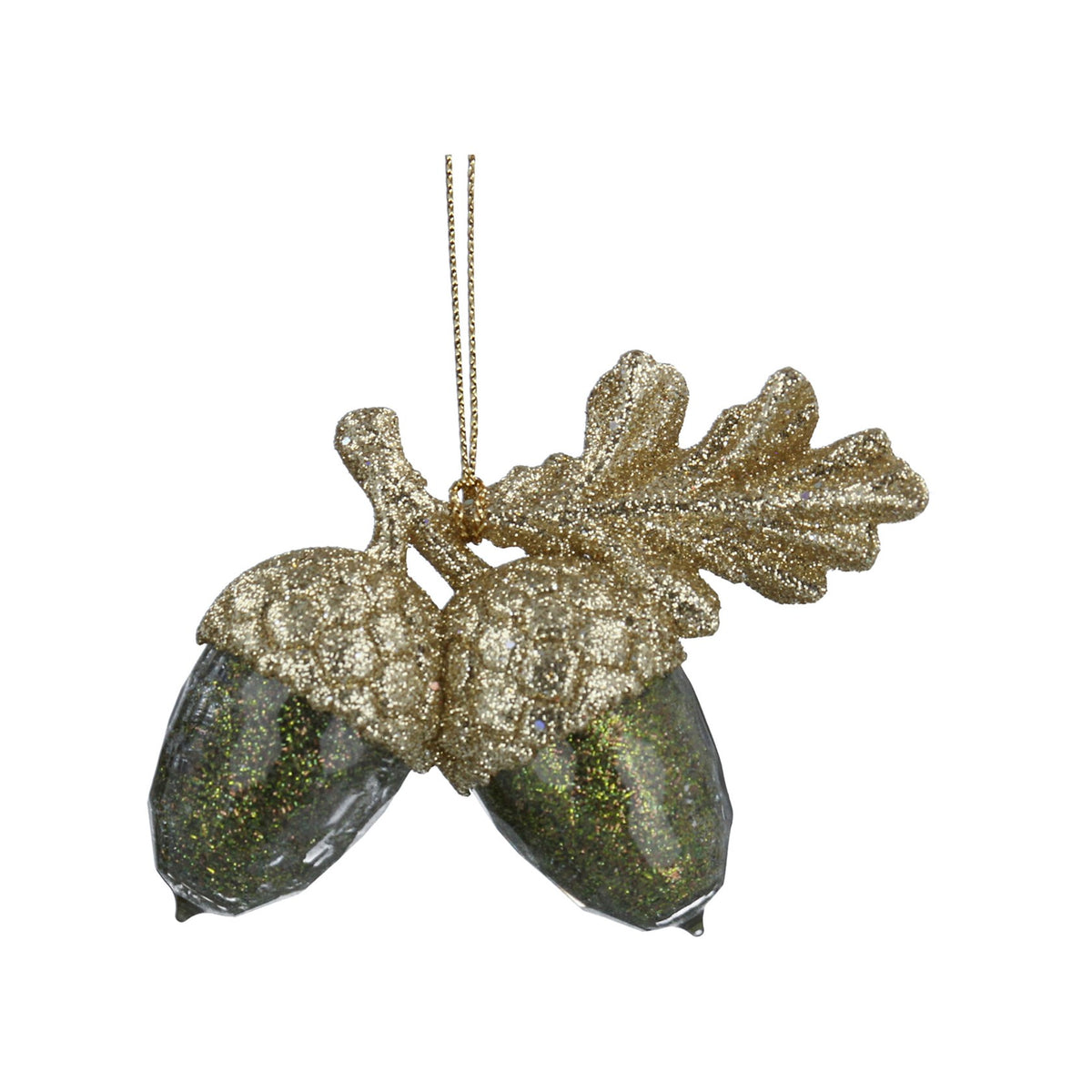 Acrylic Hanging Decoration | Gold/Green Acorn