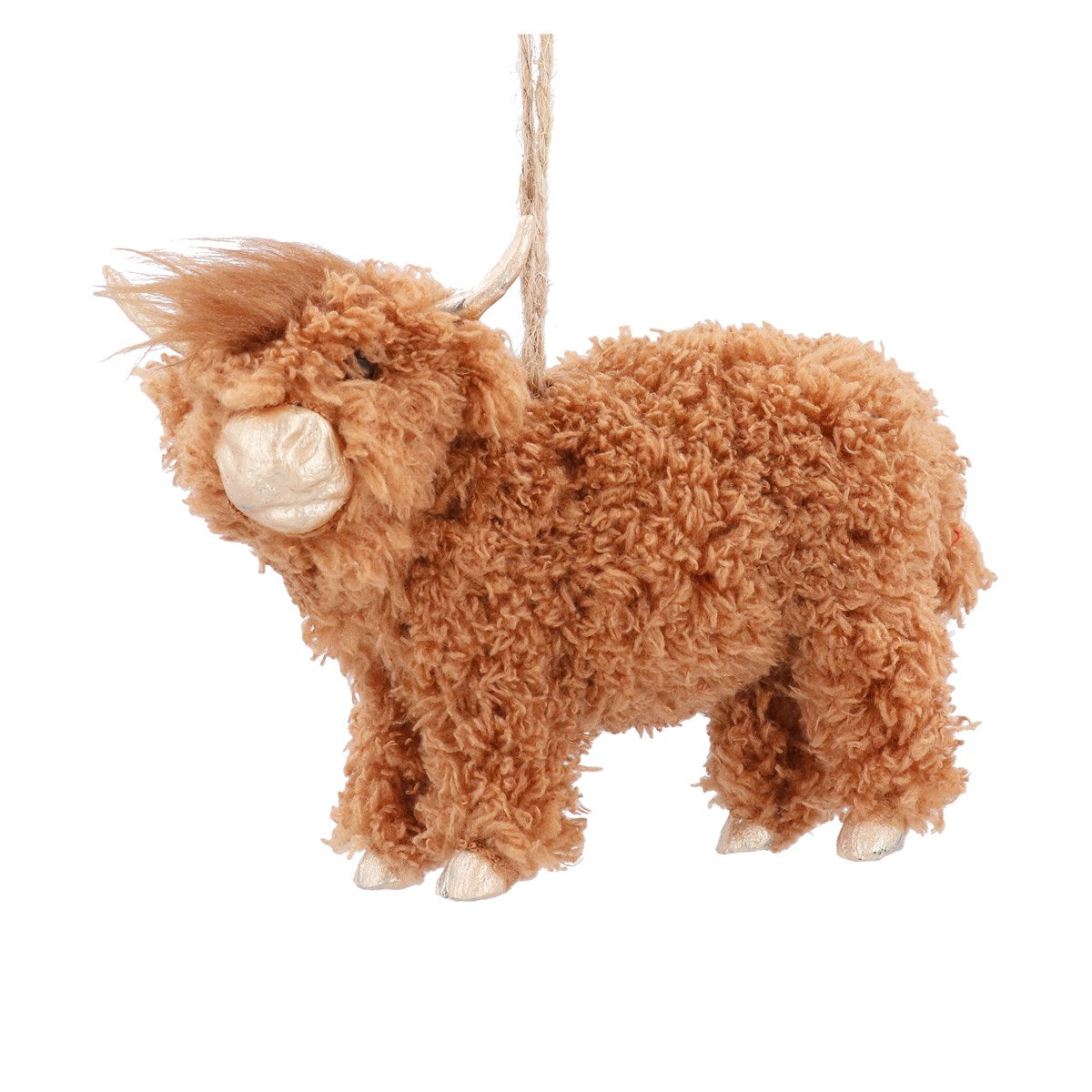 Faux Fur Hanging Decoration| 15cm | Highland Cow