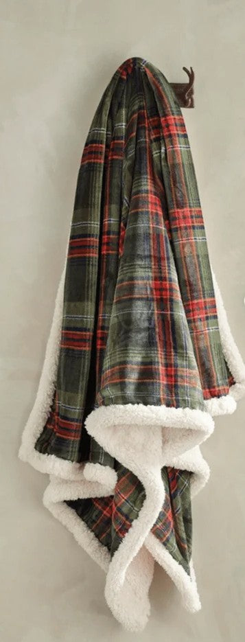 Check Sherpa Flannel Throw