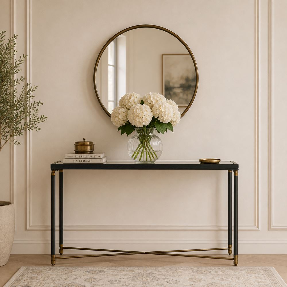 Round Wall Mirror | Antique Brass | 70cm