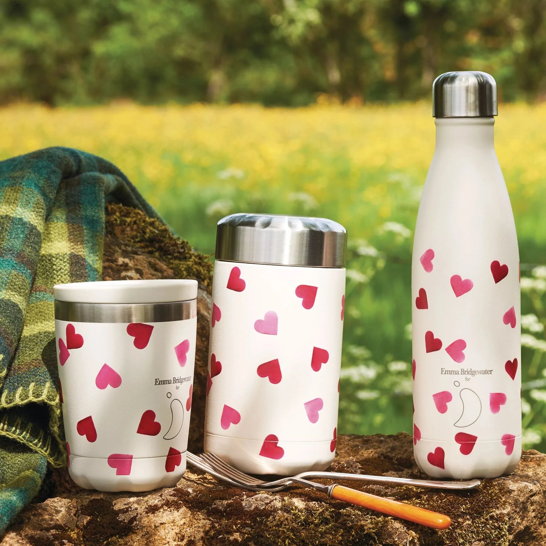 Chilly's X Emma Bridgewater | Pink Hearts Insulated Bottle