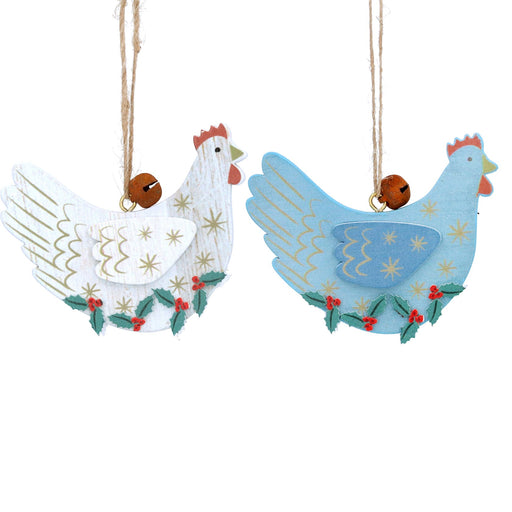 Wooden Hen Decorations