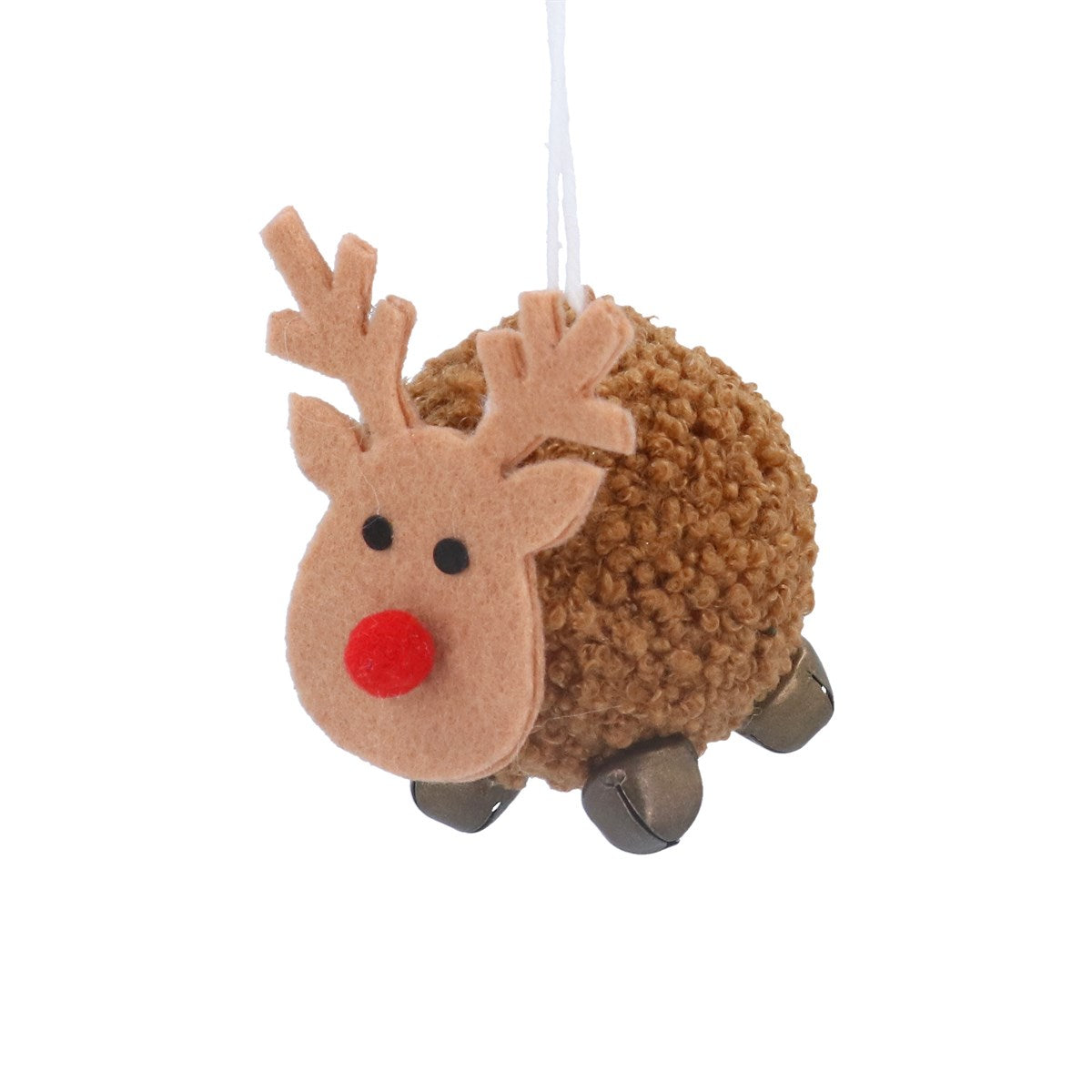 Wool Hanging Dec 6cm - Pom Pom Reindeer