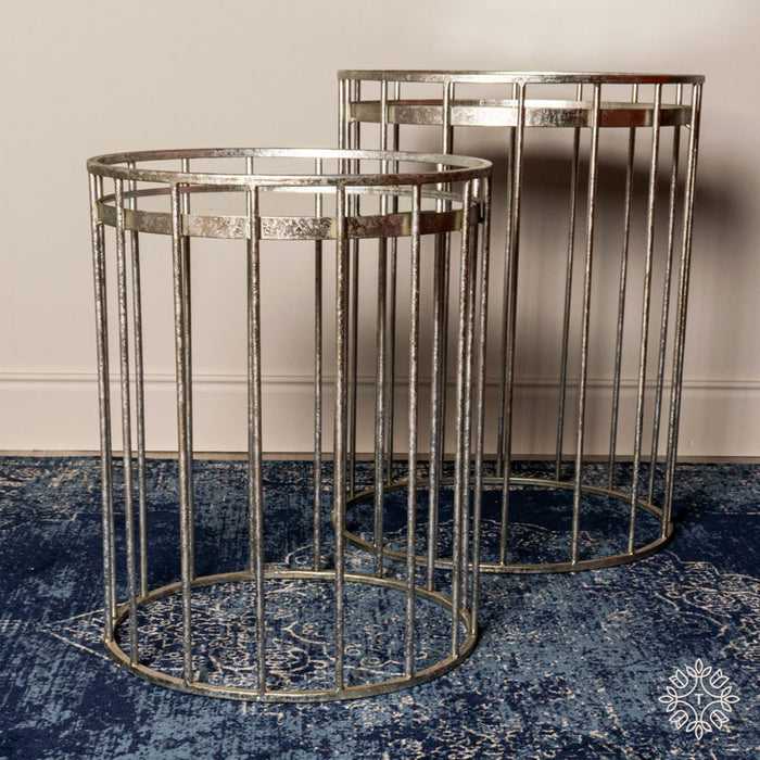 Silver Birdcage Side Tables
