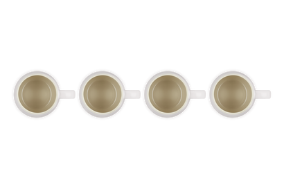 Le Creuset Stoneware Set of 4 380ml U Mugs Shell Pink