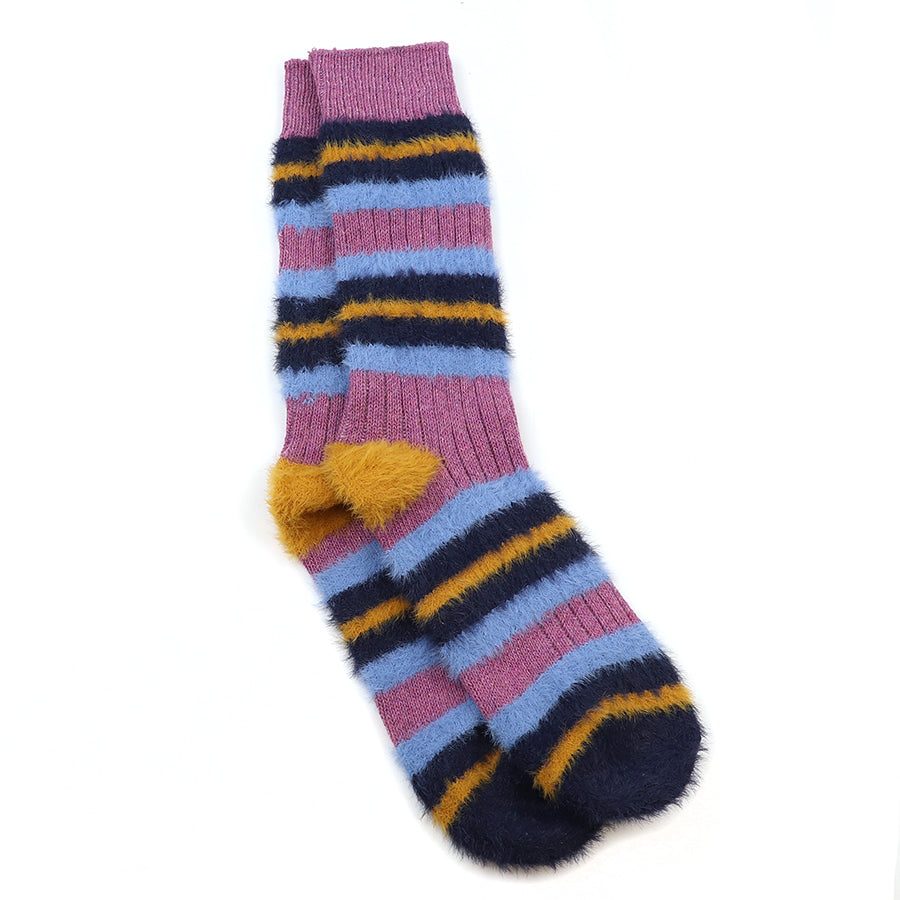 Cosy Striped Socks | Purple