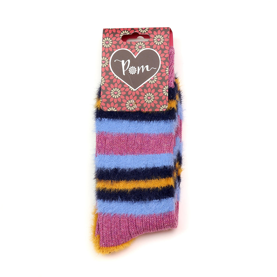 Cosy Striped Socks | Purple