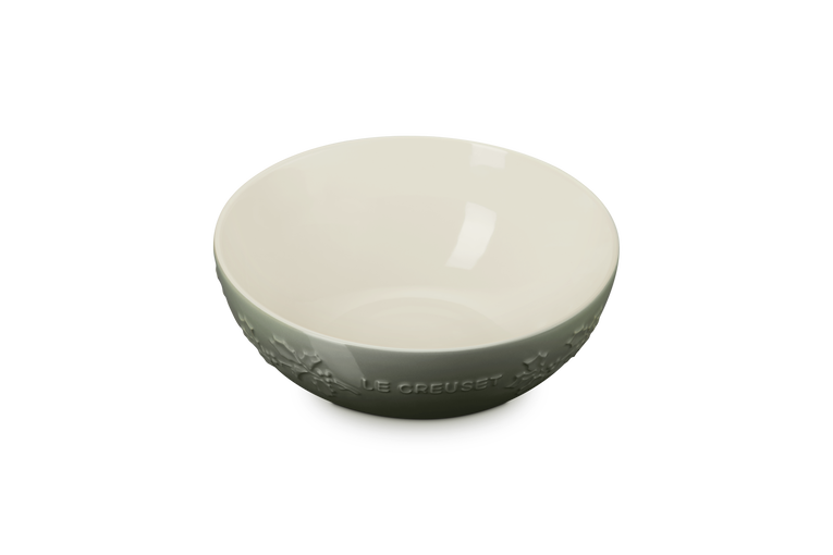 Le Creuset Stoneware Holly Relief Serve Bowl 25cm Thyme