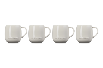 Le Creuset Stoneware Set of 4 380ml U Mugs Cream