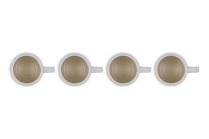 Le Creuset Stoneware Set of 4 380ml U Mugs Cream