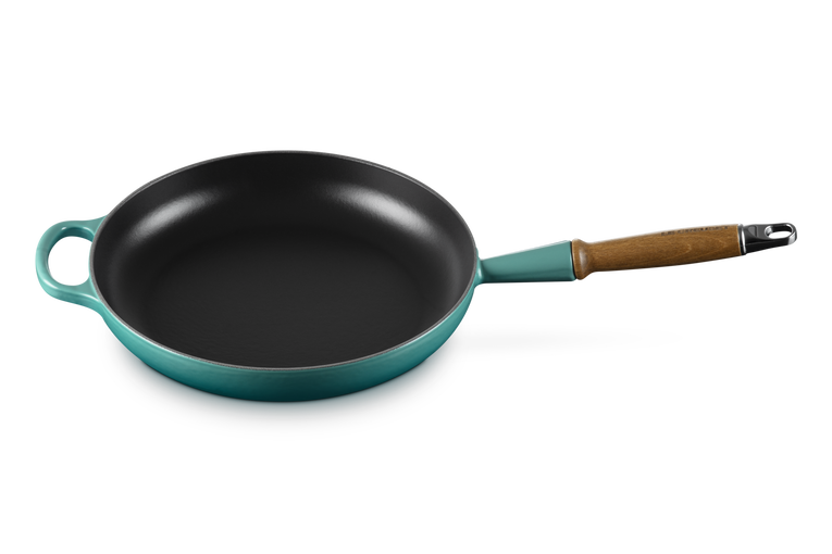Cast Iron Frying Pan with Wooden Handle | Blue Riviera 28cm