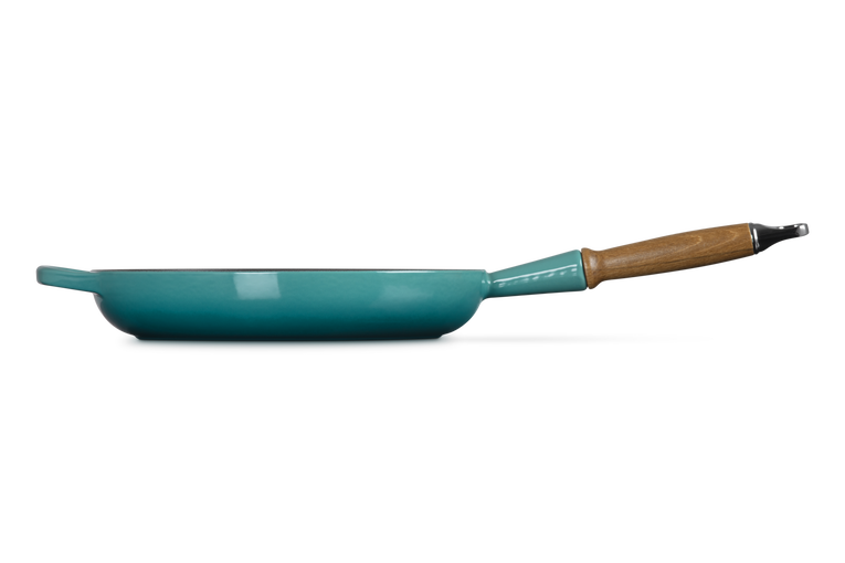 Cast Iron Frying Pan with Wooden Handle | Blue Riviera 28cm