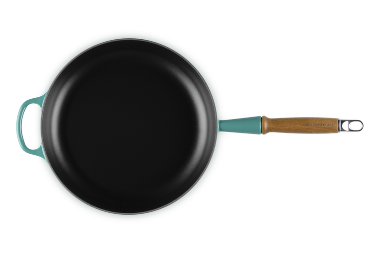 Cast Iron Frying Pan with Wooden Handle | Blue Riviera 28cm
