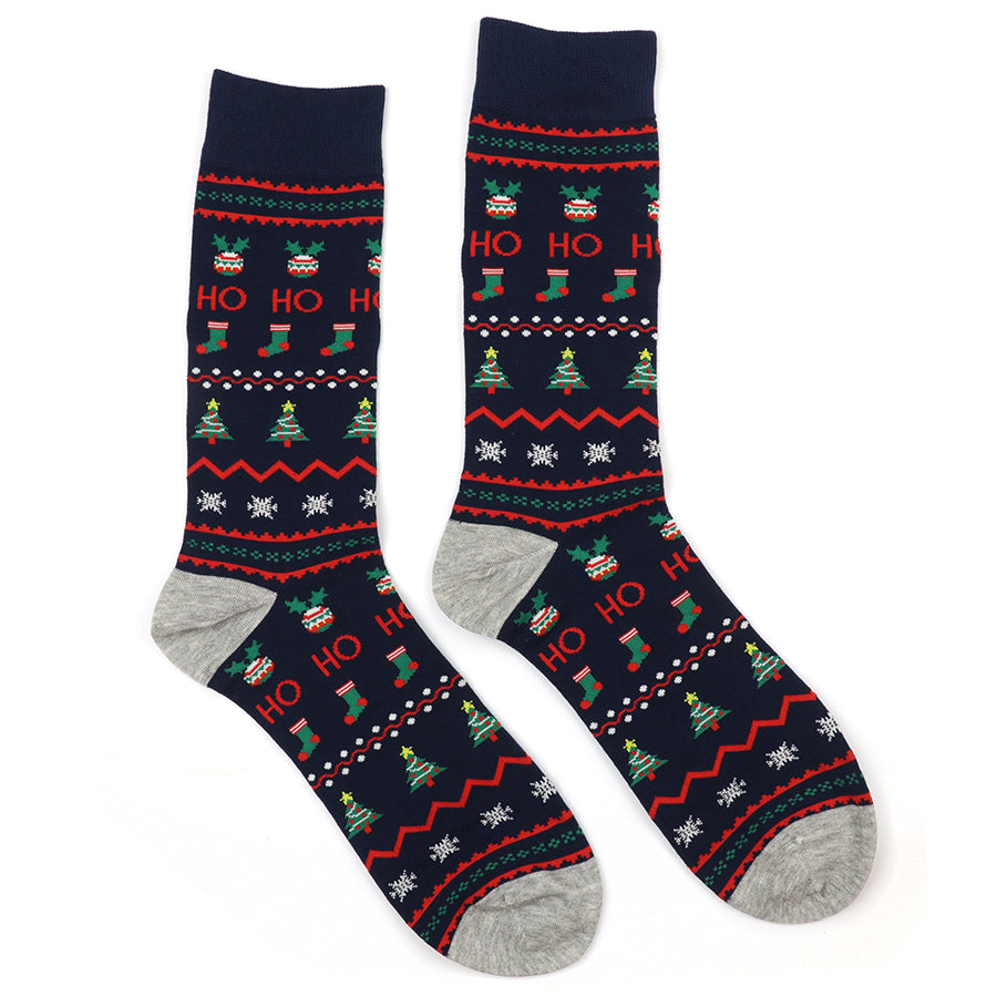 Navy & Red Mix Christmas Cotton | Socks