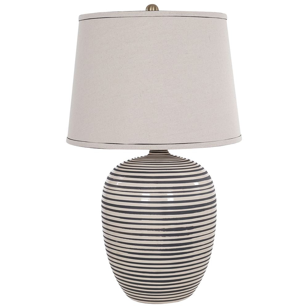 Black & White Ribbed Table Lamp
