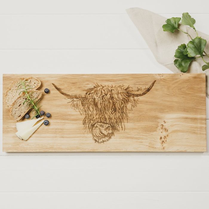 Oak Serving Board | Large Highland Cow
