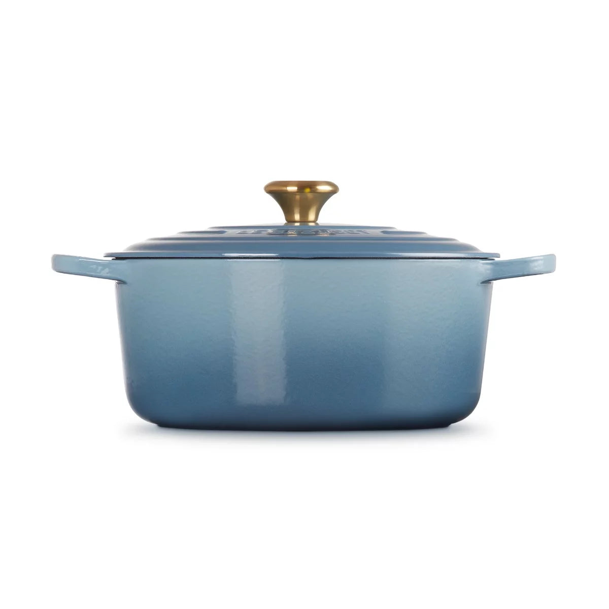 Le Creuset Signature Round Casserole Gold Knob | Chambray 28cm