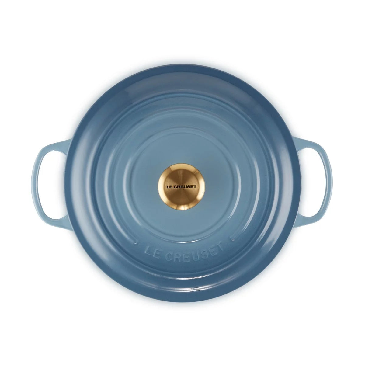 Le Creuset Signature Round Casserole Gold Knob | Chambray 28cm