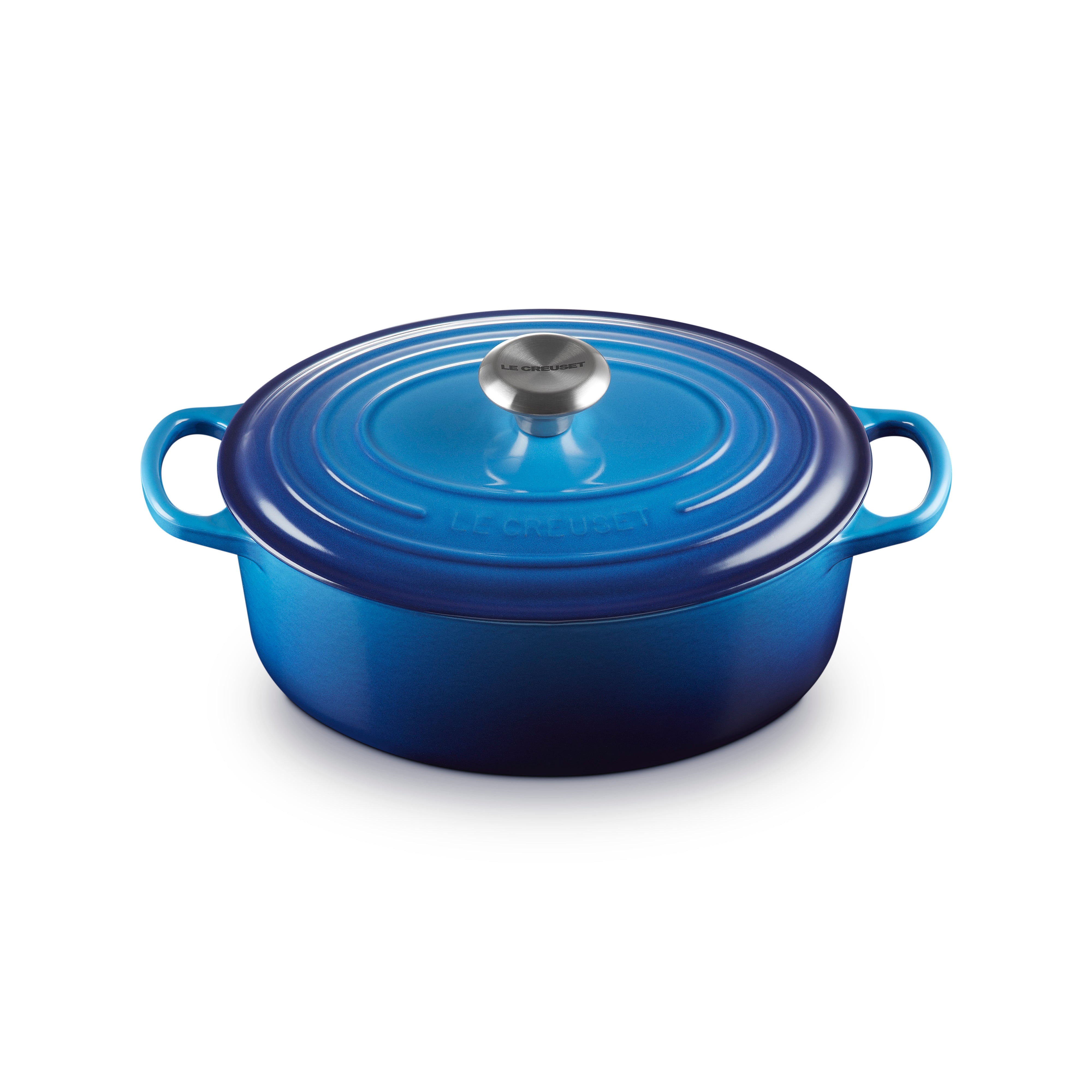 Le Creuset Signature Cast Iron Oval Casserole 27cm Azure