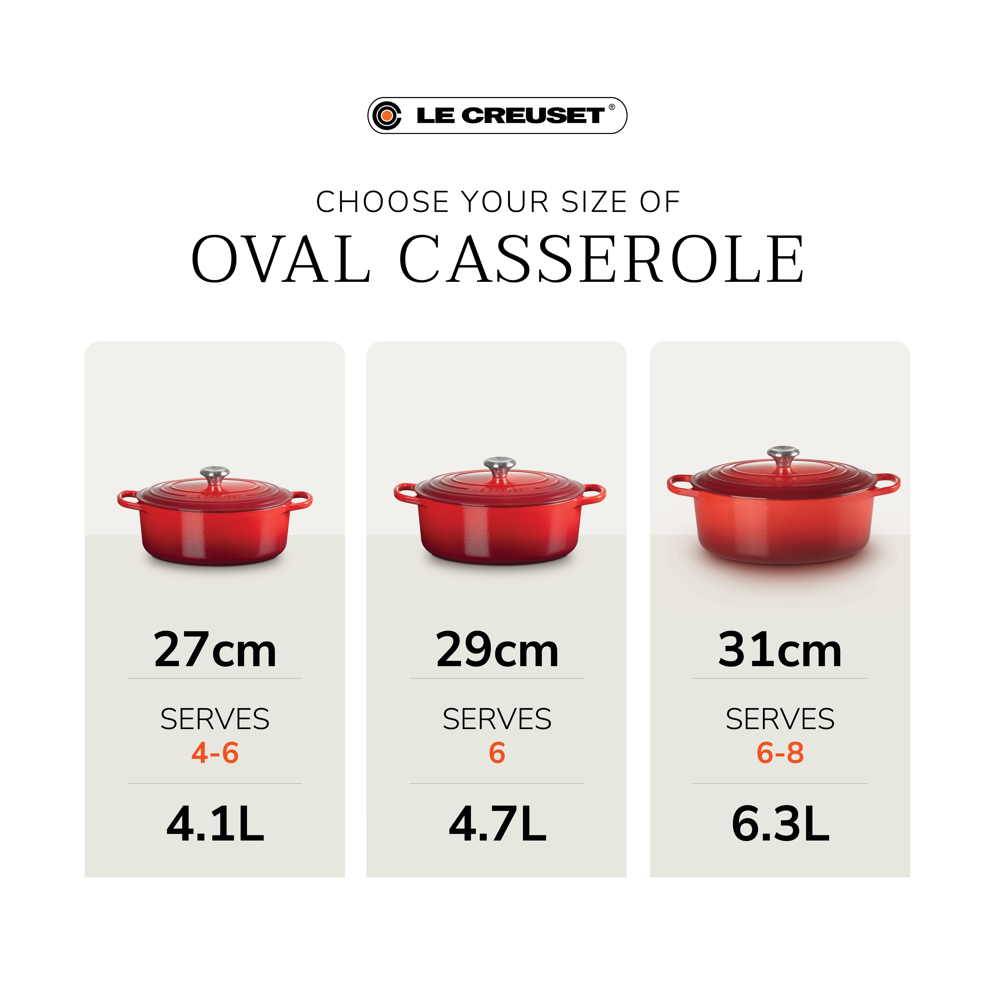 Le Creuset Signature Cast Iron Oval Casserole 27cm Azure