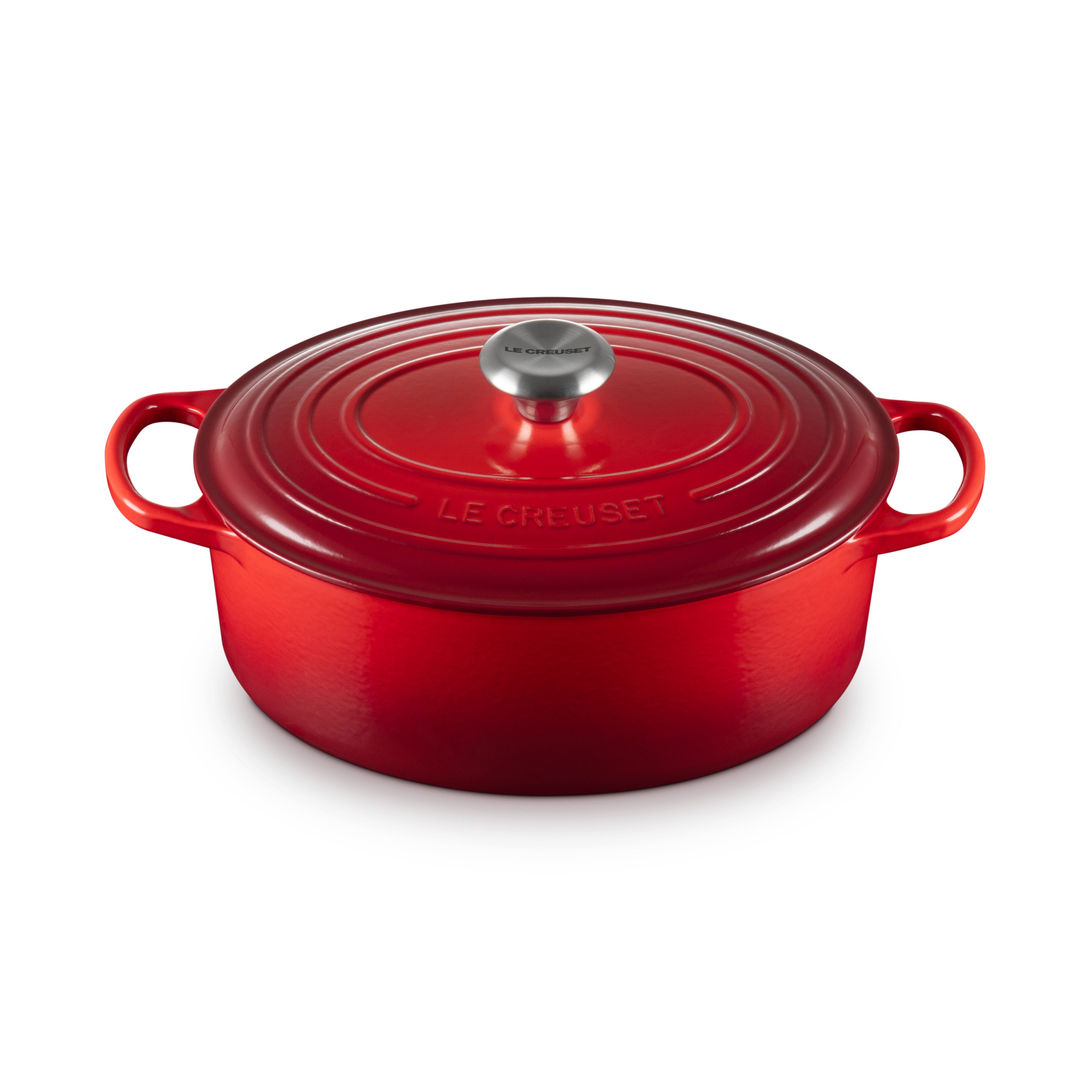 Le Creuset Signature Cast Iron Oval Casserole 27cm Cerise
