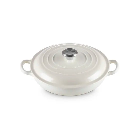Le Creuset Signature Cast Iron Shallow Casserole 22cm Meringue