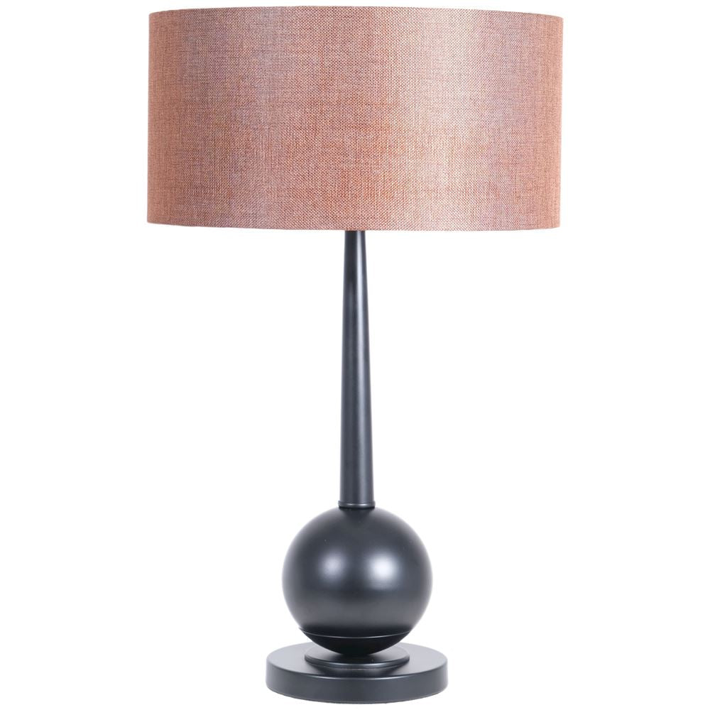 Black Table Lamp & Tan Shade
