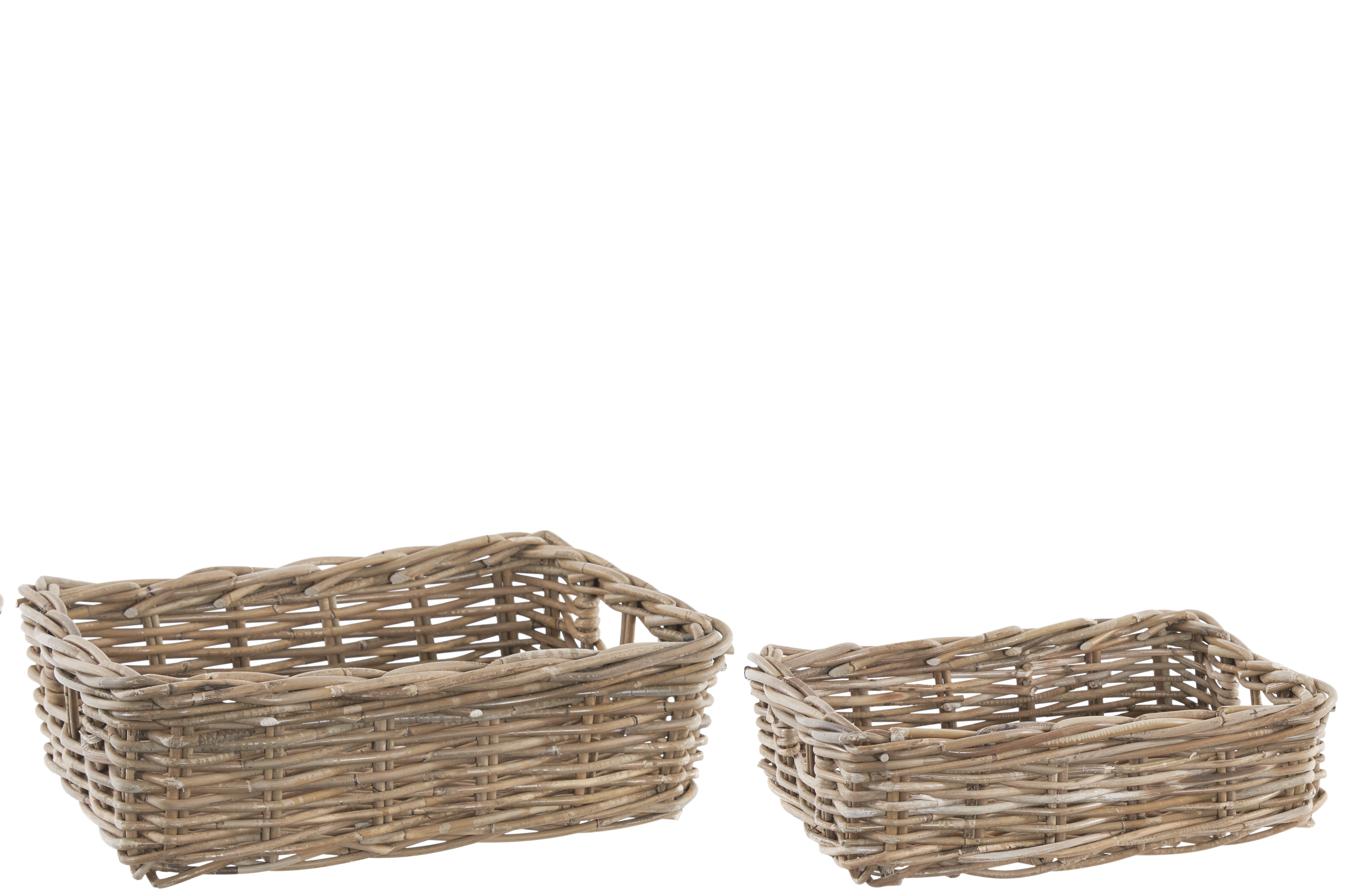 Grey Rattan Storage Baskets