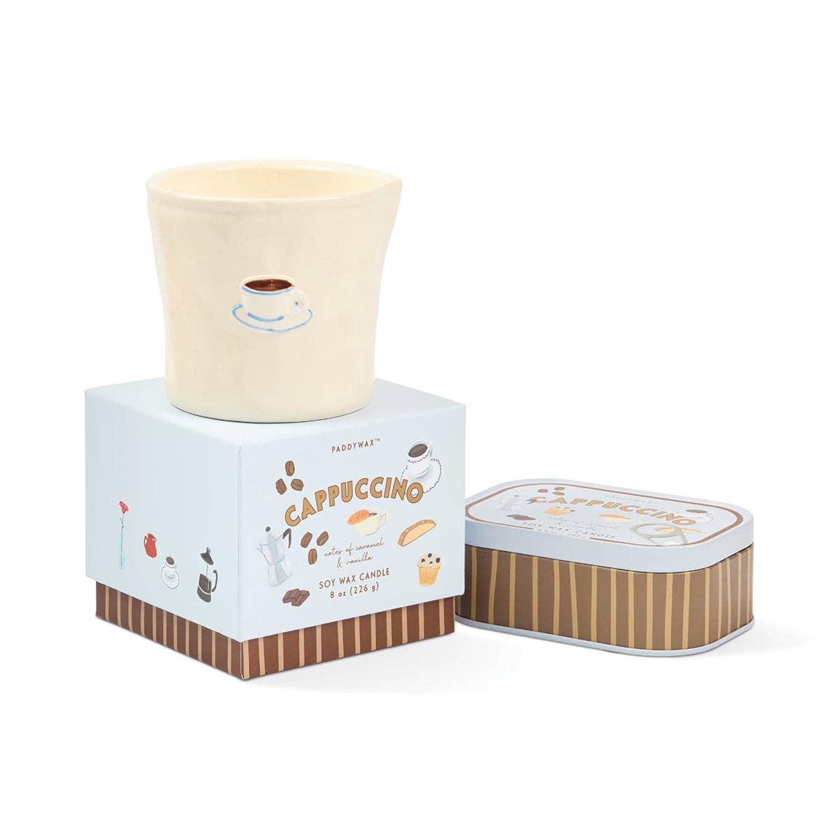 Cappuccino Printed Tin Candle | Chocolate & Cherry